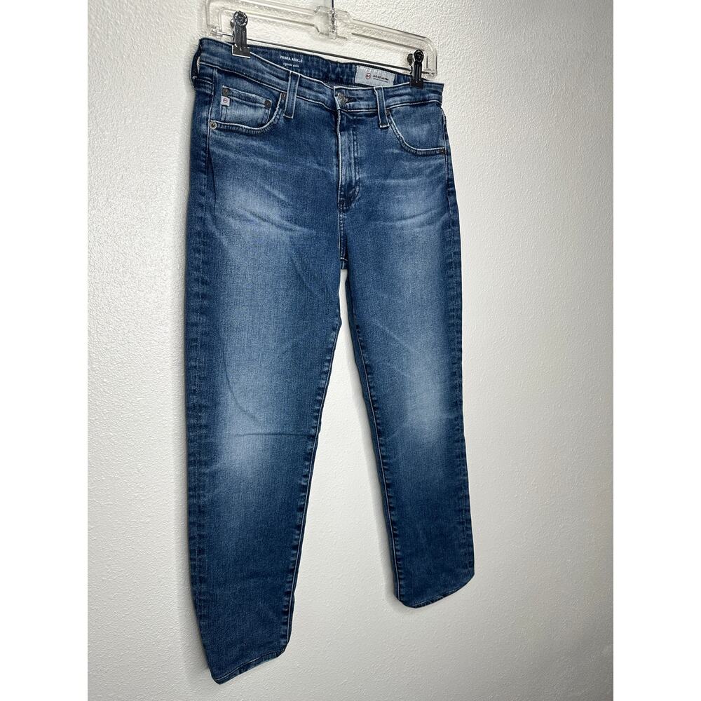 AG Medium Wash Whiskered Raw Hem Harper Essential Straight Leg Jeans 29R - Picture 5 of 13